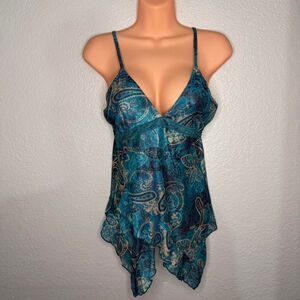 🦋 Y2K blue paisley cami top 🦋